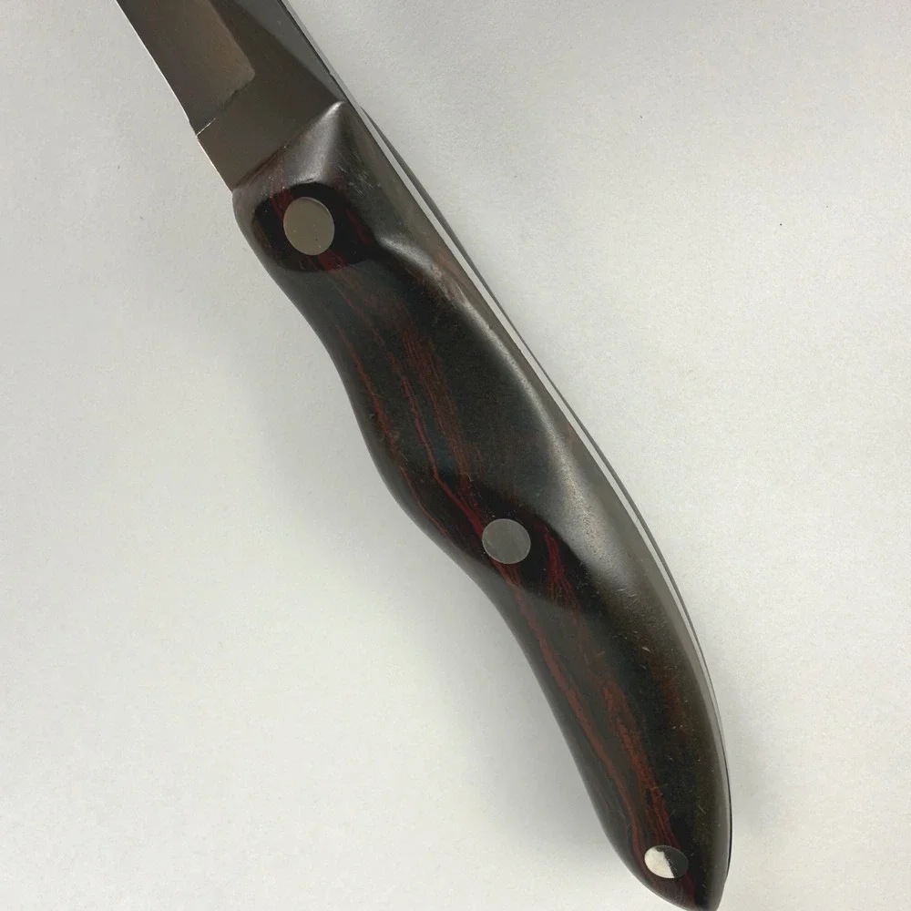Vintage CUTCO 1024 Serrated Slicer Bread Knife Brown Swirl Handle USA